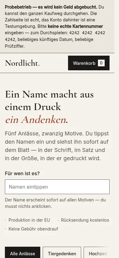 Startseite Nordlicht auf dem Handy
